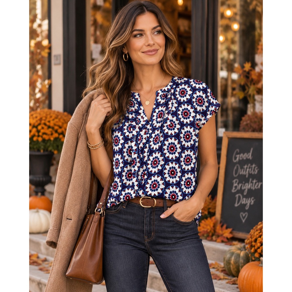 Boden Ravello Blouse Womens US 8 UK 12 Silk Viscose Floral Geometric Top